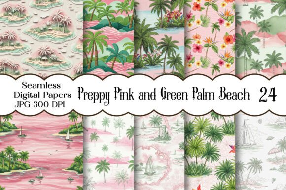 Download Preppy Pink and Green Palm Beach Pattern - Premium Resources