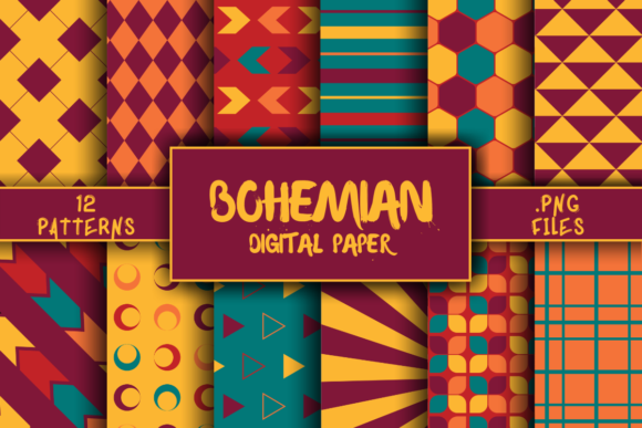Download Bohemian Pattern Digital Paper - Bohemian Collection