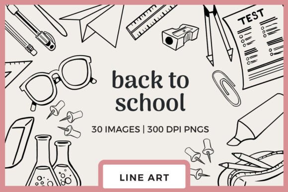 Download Back to School Line Drawings - Line drawings Collection