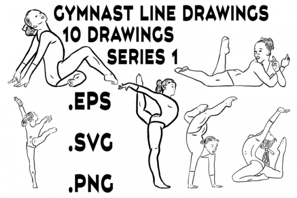 Download Gymnastics Gymnast Line Drawings - Line drawings Collection