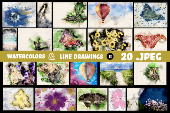 Download Watercolors and Line Drawings - Line drawings Collection