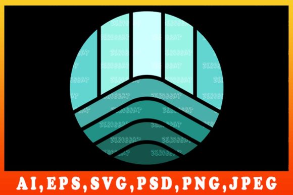 Download Sunset Circle Design Graphic Art POD - Circle Collection