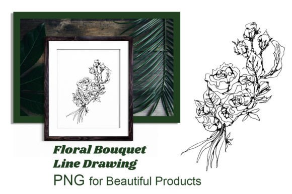 Download Flower Bouquet Line Drawings - Line drawings Collection